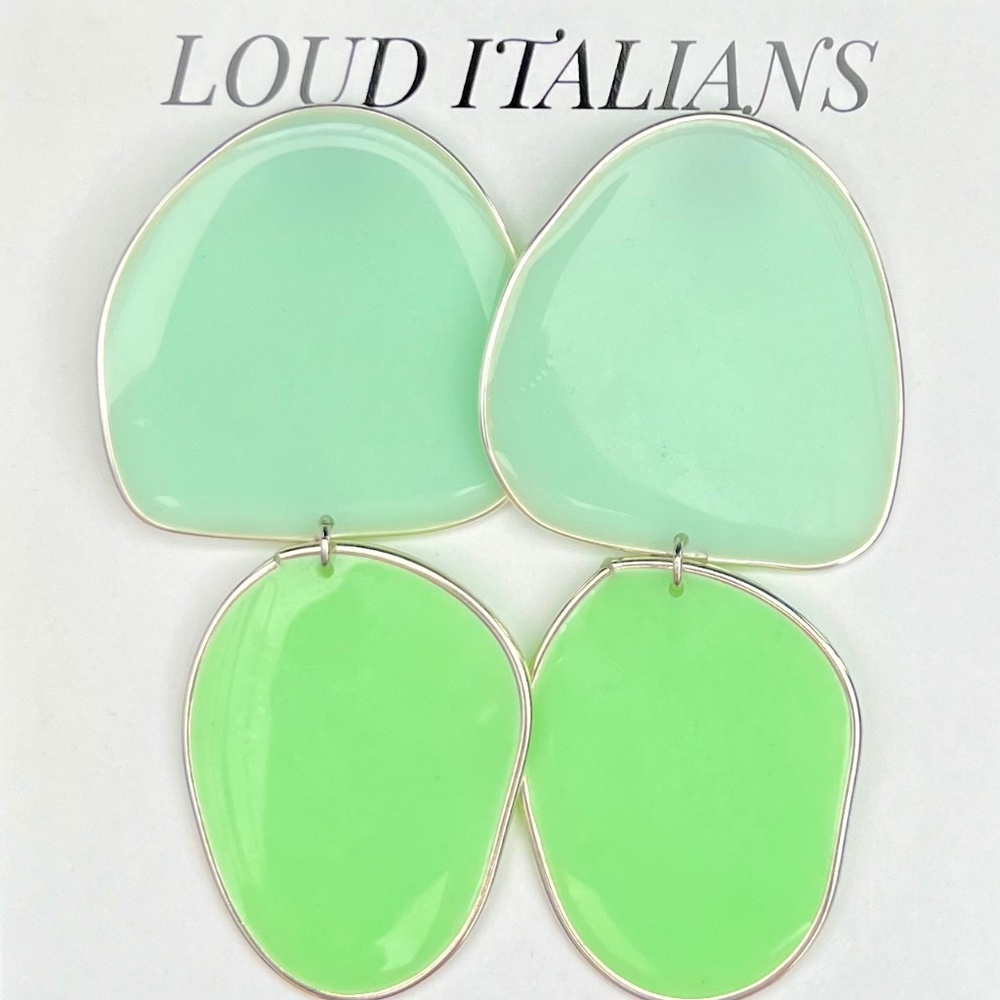 Two tones green earrings